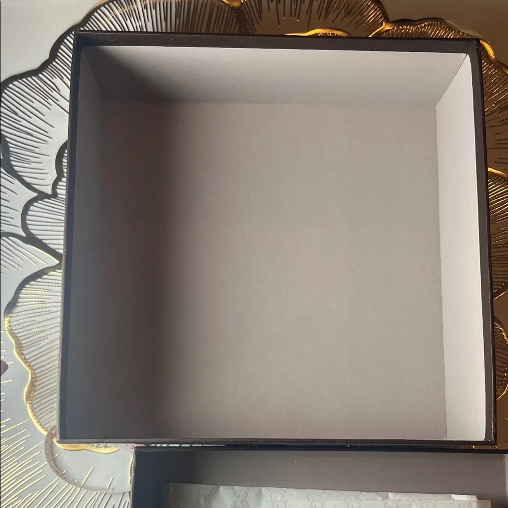 Gucci Dark Brown Belt Box with Gold Accents